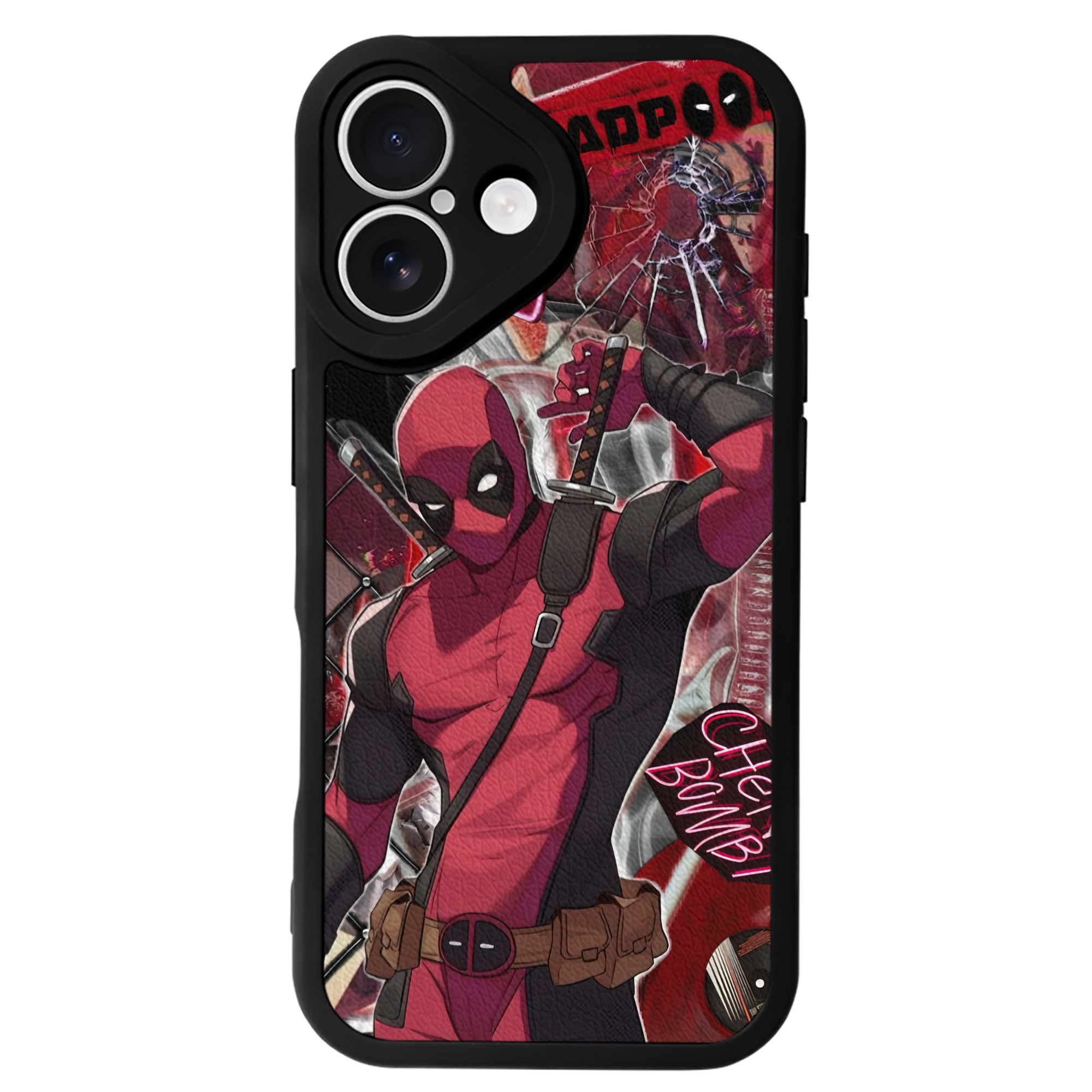 （画像用） Deadpool デッドプール 【iPhone 16シリーズ対応】シリコンスマホケース（レザー調） 材質：シリコン